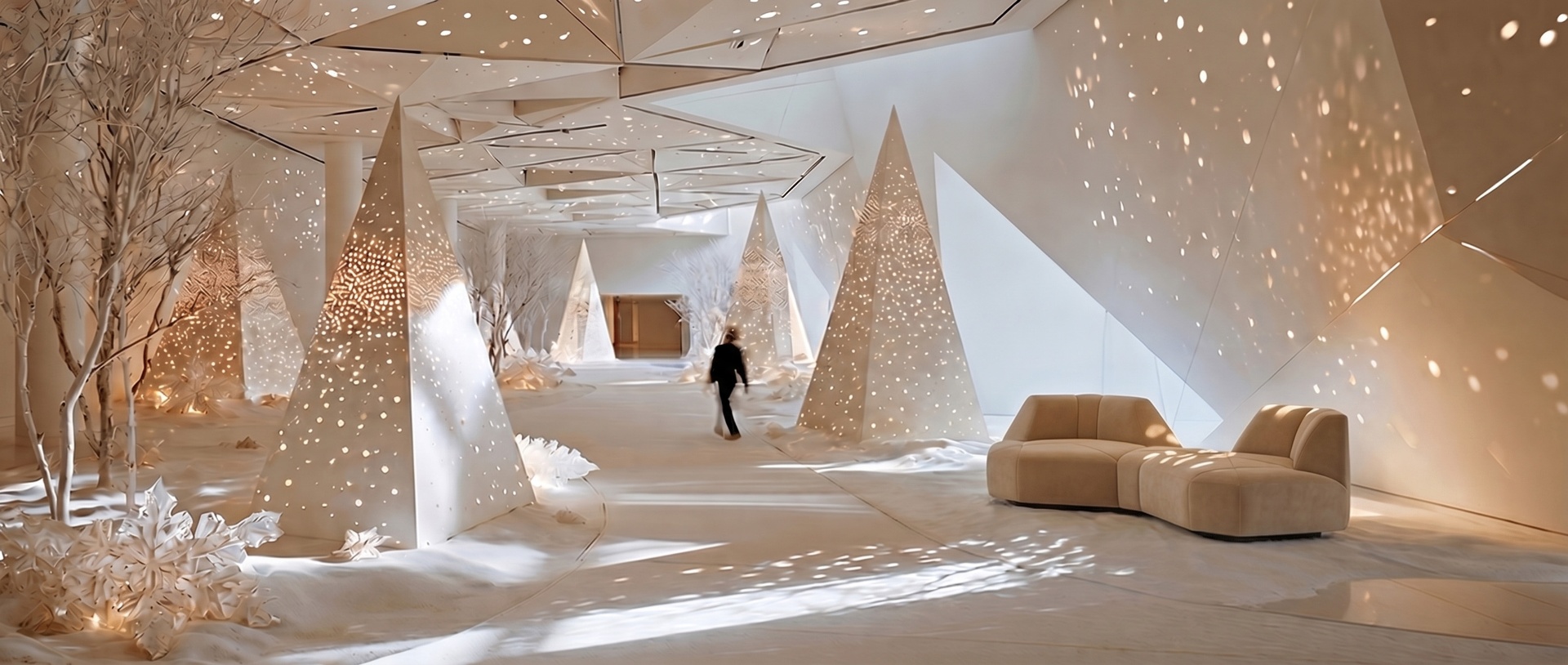 Une forêt de lumière pour le musée
